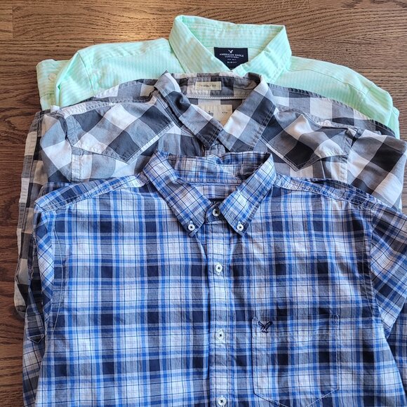 Lot of 3 American Eagle Button Down Shirts Size Large AE L - Picture 13 of 14